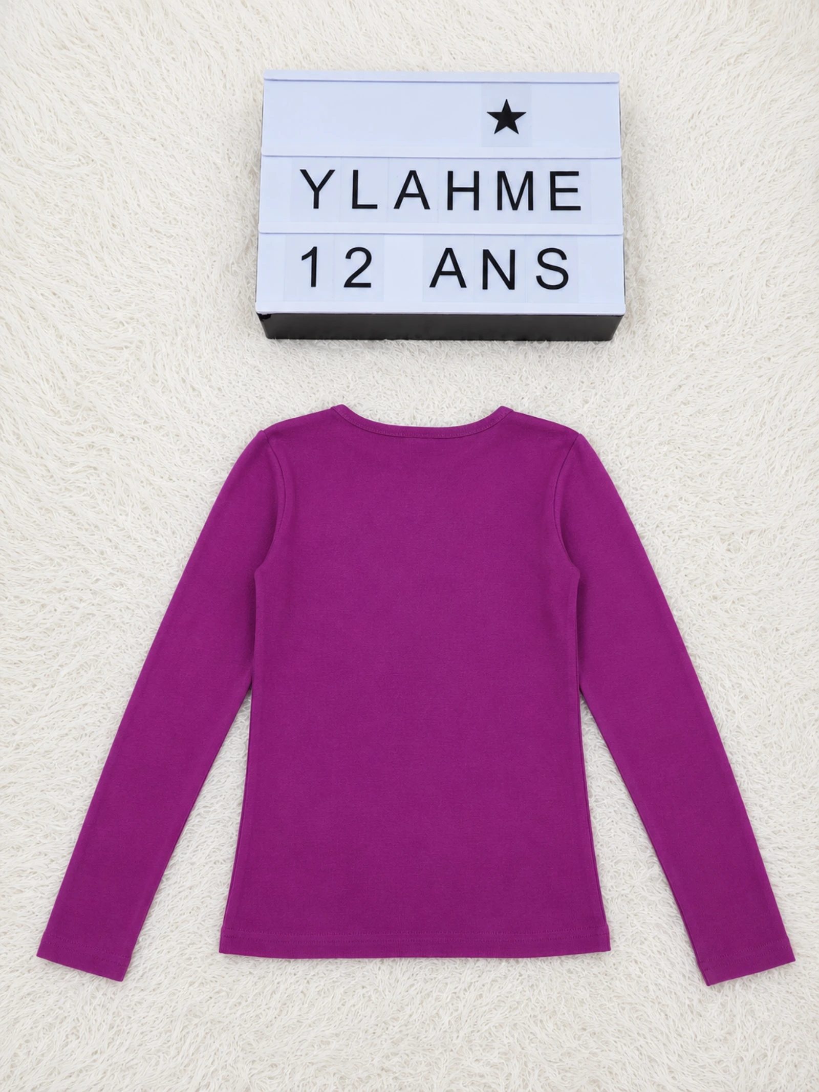 T-shirt lange mouwen S62R paars XS 12/13 jaar 👒 – photo 4